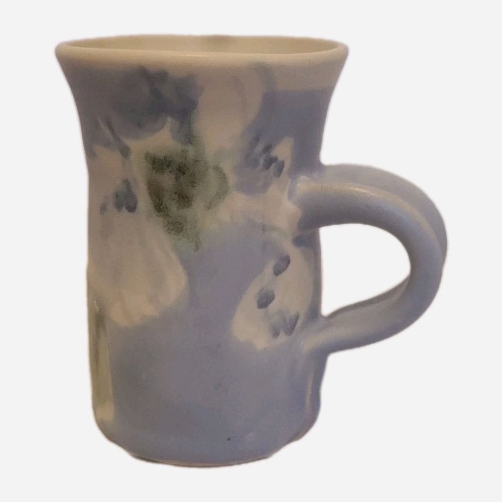 Vintage Mug Periwinkle Blue Cream Handmade‎ Pottery